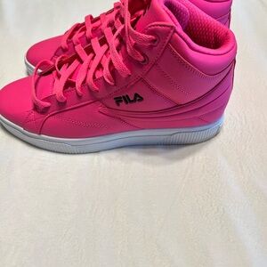 Fila Neon Pink High-Top Sneakers